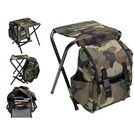 Verk 01677 Folding camping stool with backpack 3 in 1 camouflage - Folding Stool