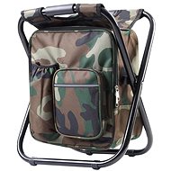 Verk 01673 Camping folding stool with backpack, thermal bag 3 in 1 camouflage - Folding Stool