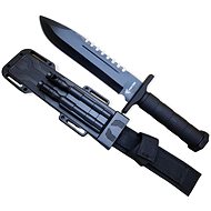 Foxter 2054 Taktický nůž s křesadlem, píšťalkou, brouskem 31 cm - Hunting Knife