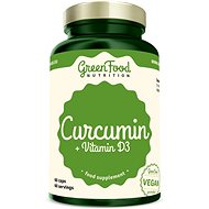 GreenFood Nutrition Curcumin + Vitamin D3, 90 Capsules - Dietary Supplement