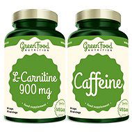 GreenFood Nutrition L-Carnitine 900mg 60cps +Caffeine 60cps - Food Supplement Set