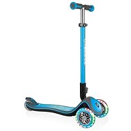 Globber Elite Deluxe Lights Sky Blue - Scooter