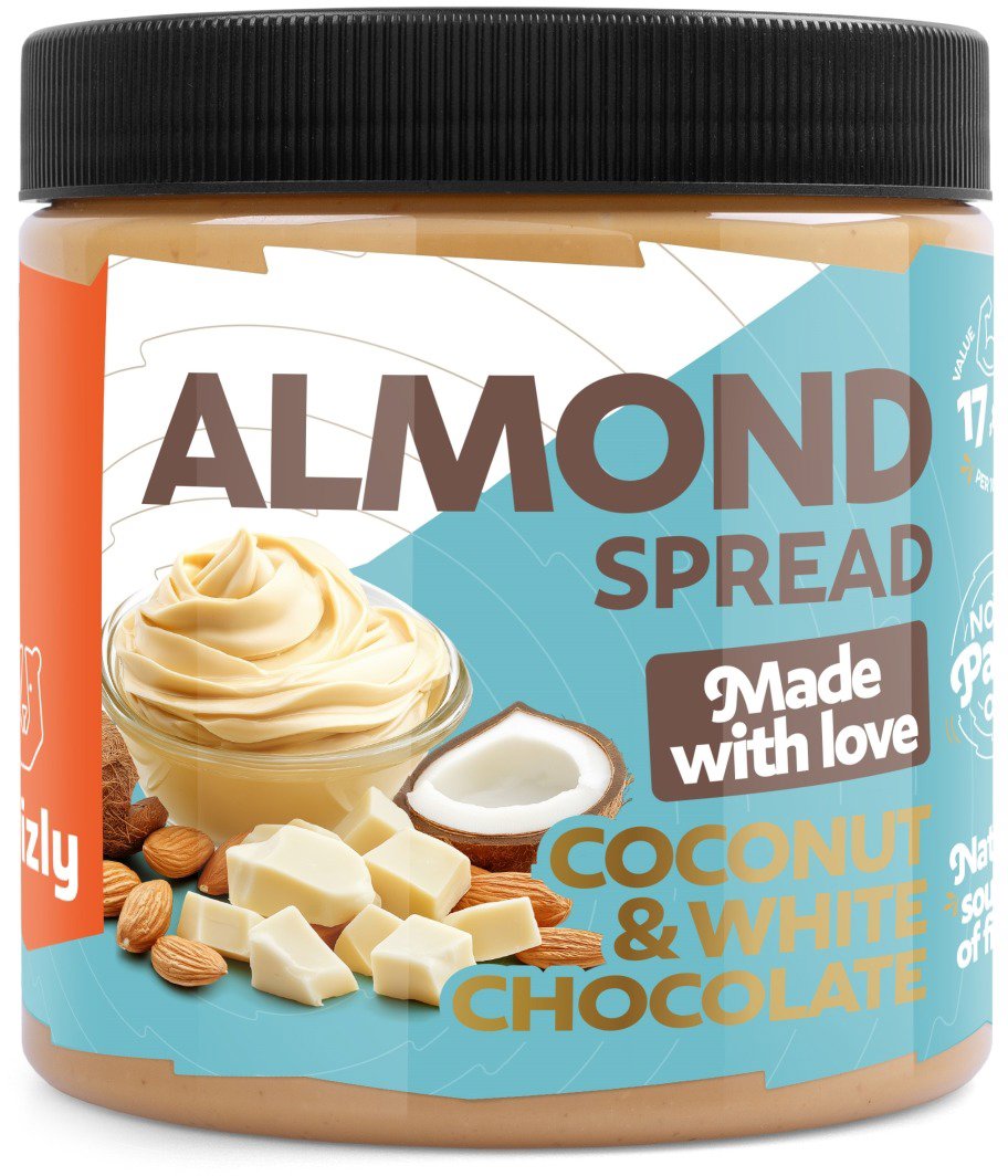 GRIZLY Almond butter with coconut and white chocolate 500 g - Nut Cream
