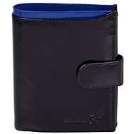 Cedar vertical leather black with blue insert - Wallet