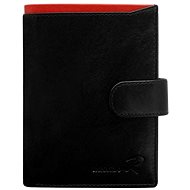 Cedar vertical black leather with red insert - Wallet