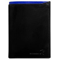 Cedar black leather with cobalt trim - Wallet