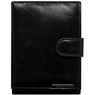 Cedar black leather with buckle - Wallet