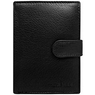 Cedar black leather with flap - Wallet