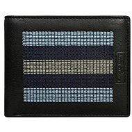 Cedar black leather with blue stitching - Wallet