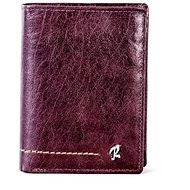 Straight brown leather with stitching - Wallet