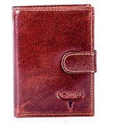 Buffalo brown leather with embossed print - Wallet