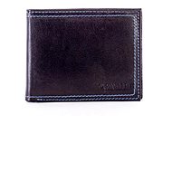 Cavaldi black leather with elegant blue trim - Wallet