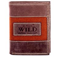 Cedar brown leather with fabric module - Wallet