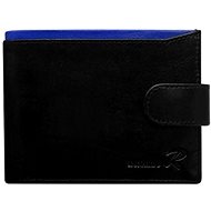 Cedar black leather with cobalt trim - Wallet