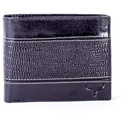 Buffalo black leather with horizontal embossing - Wallet
