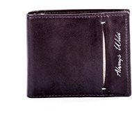 Cedar black leather with slit and inscription - Wallet