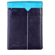 Wild black leather with blue insert - Wallet