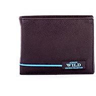 Wild black leather with blue inserts - Wallet