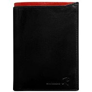 Cedar black leather with red trim - Wallet