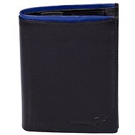 Cedar black leather with blue trim - Wallet