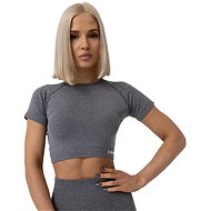GymBeam Women's FLO Crop Top Grey M - T-Shirt