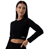 GymBeam Women's FLO Ribbed Crop Top Black M - T-Shirt