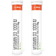 GymBeam Effervescent Vitamin D3 1000 IU Green Apple 2 × 20 tablets - Vitamin D3