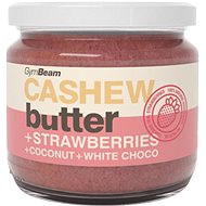GymBeam Cashew with coconut, white chocolate and strawberries, 340g - Nut Butter