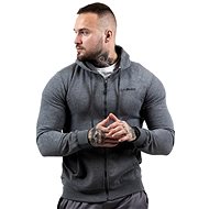 GymBeam Men's Zipper Hoodie Grey Black XXL - Sweatshirt