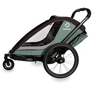 HAMAX Cocoon One single-seater cycle carriage incl. shoulder + stroller set, green/black - Child Bicycle Trailer