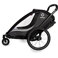 HAMAX Cocoon One single-seater bike carrier incl. shoulder + stroller set, grey/black - Child Bicycle Trailer