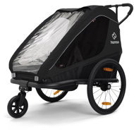 HAMAX Traveller two-seater behind bike incl. shoulder + stroller set Black - Child Bicycle Trailer