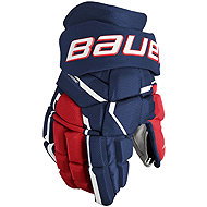 Bauer Supreme Mach S23 INT Intermediate, tmavě modré-červené-bílé, 12", BA25 - Hockey Gloves