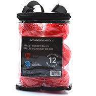 Winnwell balls 12 pieces red, Hard - Ball Hockey Ball
