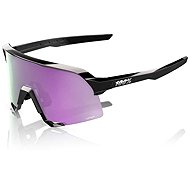 100% Speedlab S3 Polished Black HiPER Polarized Lavender Mirror - Cycling Glasses