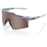 100% Speedlab Speedcraft Soft Tact Stone Grey HiPER Crimson Silver Mirror Lens - Cycling Glasses