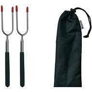 SCHWARZWOLF LIPNO set of 2 telescopic roasting forks in case, black/silver - Fork