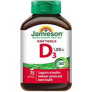 JAMIESON Vitamin D3 1000 IU Softgels 75 Capsules - Vitamin D3