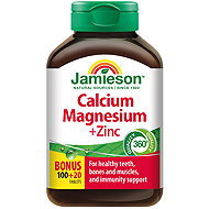 JAMIESON Ca + Mg + Zn 120 Tablets - Dietary Supplement