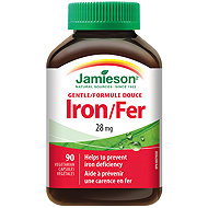 JAMIESON Gentle Iron Bisglycinate 28 mg + Vit. B, C 90 Capsules - Iron