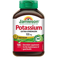 JAMIESON Potassium 100 mg 100 tablets - Dietary Supplement