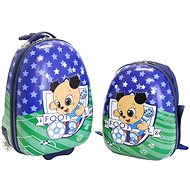 Child suitcase with backpack T-class 3471 , 25l + 15l (football-blue-green) - Children's Lunch Box