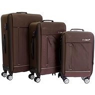 Set of 3 suitcases T-class 352, M, L, XL, TEXTILE+GIFT, (brown) - Case Set