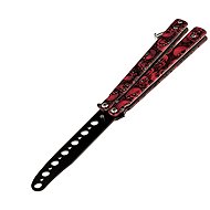 BSH Training pocket folding bow tie Red Skulls, 23,5 cm - Automatic Knife