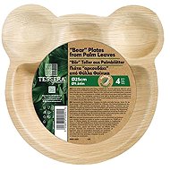 Intertan SA Tessera Round palm leaf plates Teddy Bear 25 cm, 4 pcs - Plate