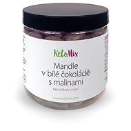 KetoMix Mandle v bielej čokoláde s malinami 160 g - Keto diéta