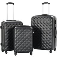 VidaXL Set of wheeled suitcases 3 pcs, black, ABS - Case Set
