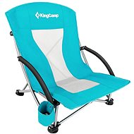 KING CAMP Camping folding chair Deluxe with armrests steel, turquoise - Camping Armchair