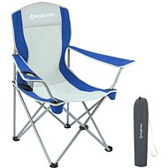 KING CAMP Folding camping chair with armrests steel, blue - Camping Armchair