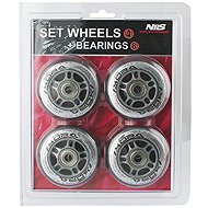 NILS EXTREME Clear PU wheel set 64 × 24 + ABEC7 bearings - Inline Skate Wheels